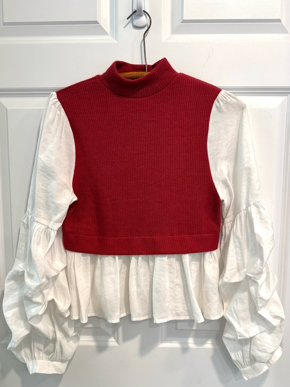 Anthropologie sweater vest with ruffled sleeves